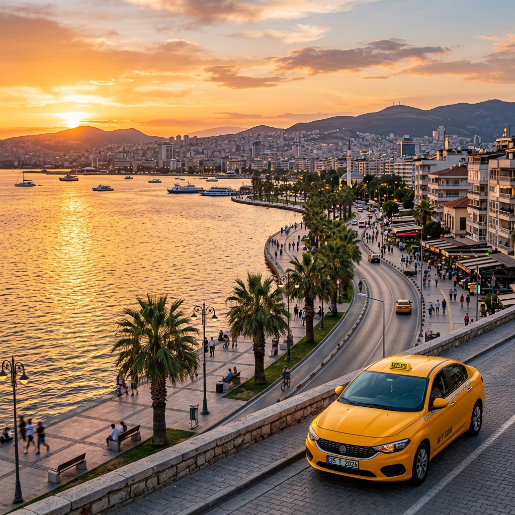 İzmir Kordon'da Taksi